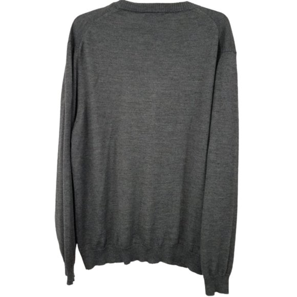 VALDA By Toscano Gray Fine Merino Wool Blend Button-Down Sweater - Men's L - Picture 2 of 4